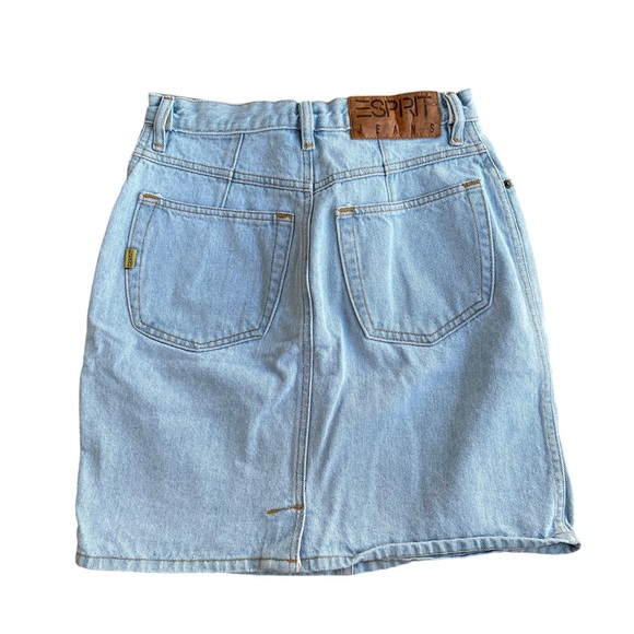 Vintage ESprit Women’s 5 Pocket Light Wash High Waisted Denim Skirt - Picture 6 of 6